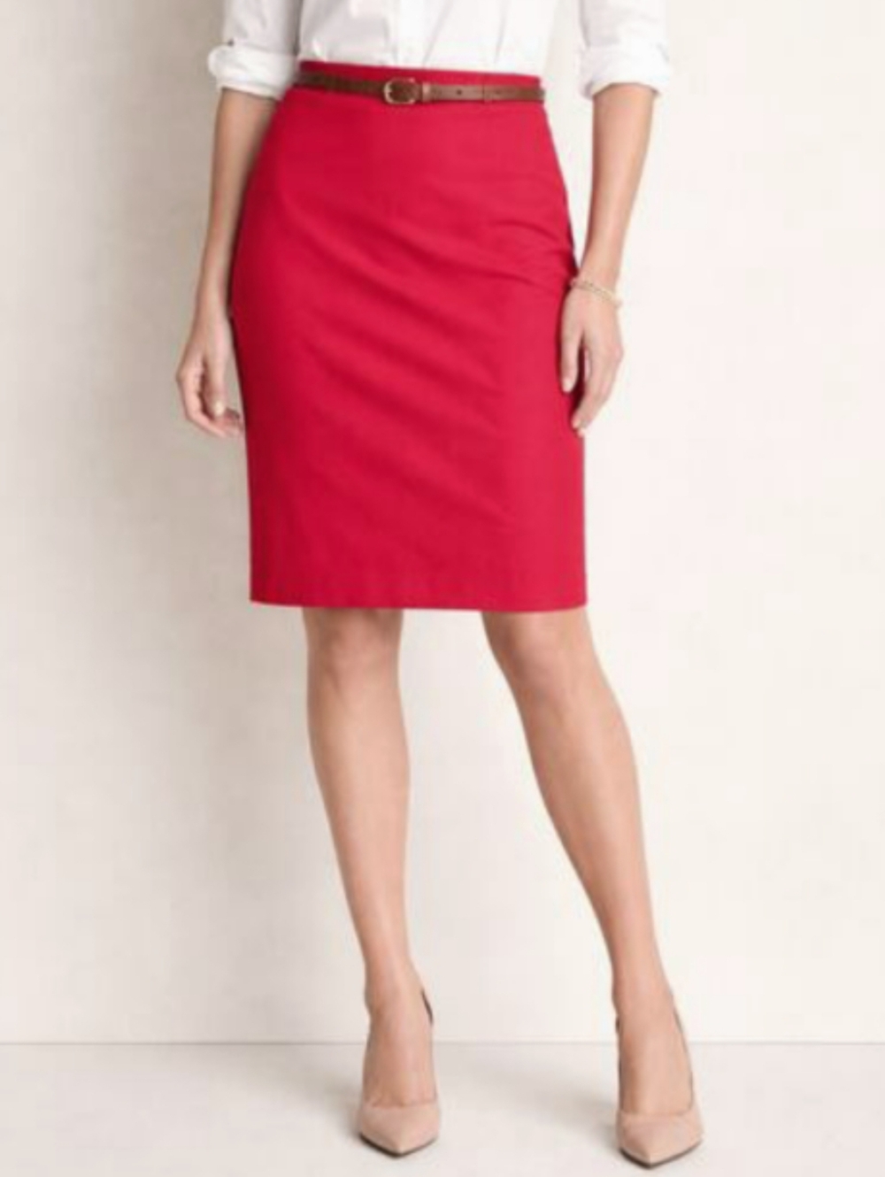 J.Crew No. 2 Pencil Skirt Garnet Red | Classic Work Minimalist | 10 PETITE